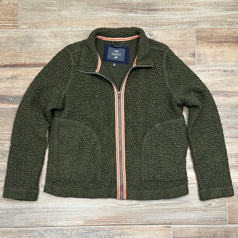 Toad&Co Olive Sespe Sherpa Full Zip Jacket Women’s Large